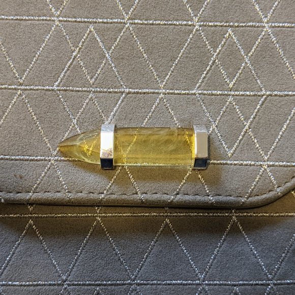 City Slim Clutch in Dove Grey Metallic WITH Silver Versatile Chain - Picture 3 of 3